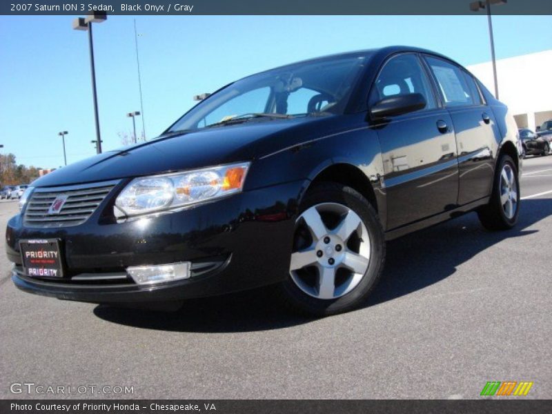 Black Onyx / Gray 2007 Saturn ION 3 Sedan