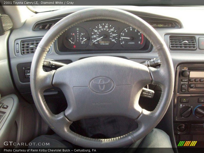 Diamond White / Gray 2001 Toyota Camry LE