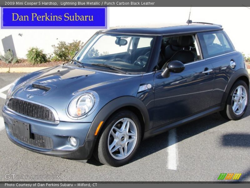 Lightning Blue Metallic / Punch Carbon Black Leather 2009 Mini Cooper S Hardtop