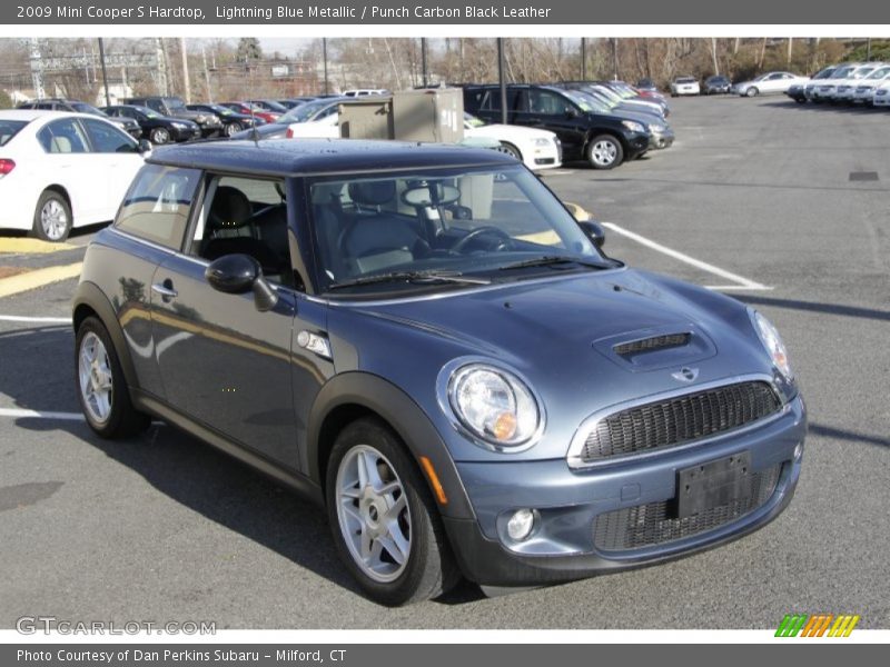 Lightning Blue Metallic / Punch Carbon Black Leather 2009 Mini Cooper S Hardtop