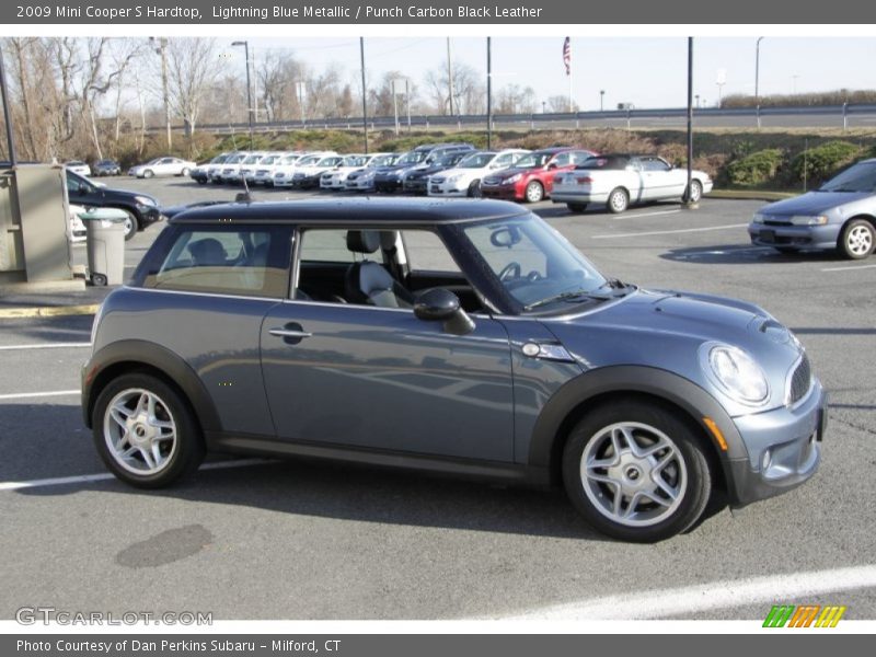 Lightning Blue Metallic / Punch Carbon Black Leather 2009 Mini Cooper S Hardtop