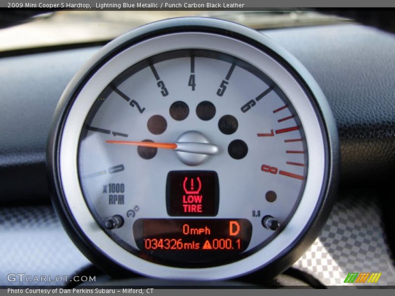 Lightning Blue Metallic / Punch Carbon Black Leather 2009 Mini Cooper S Hardtop