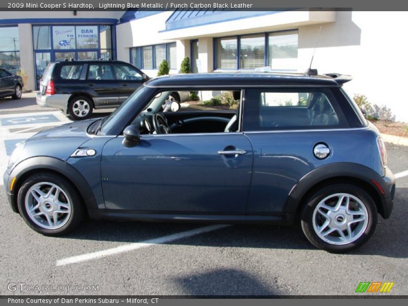 Lightning Blue Metallic / Punch Carbon Black Leather 2009 Mini Cooper S Hardtop