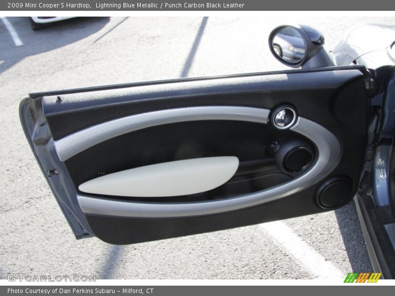 Lightning Blue Metallic / Punch Carbon Black Leather 2009 Mini Cooper S Hardtop