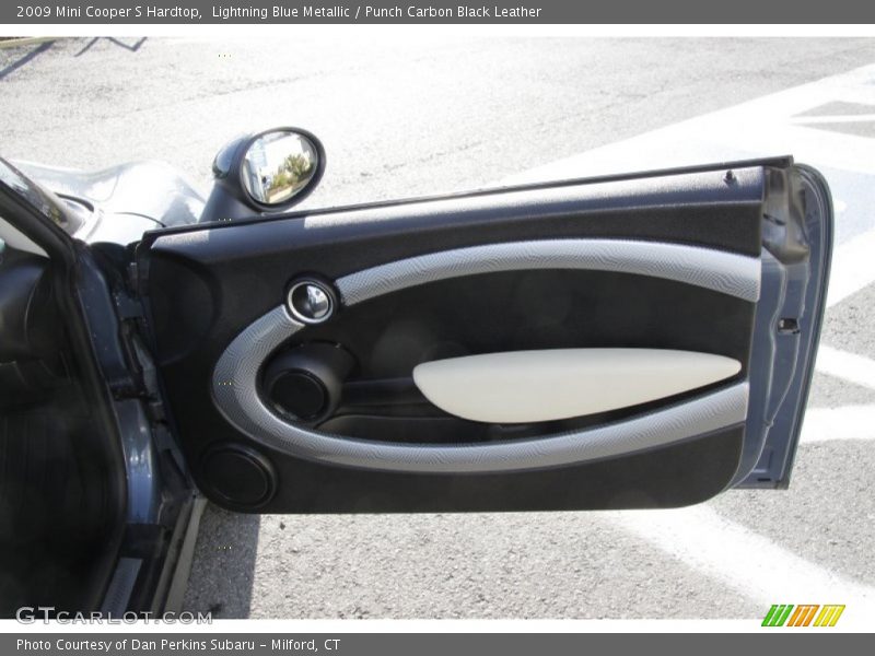 Lightning Blue Metallic / Punch Carbon Black Leather 2009 Mini Cooper S Hardtop