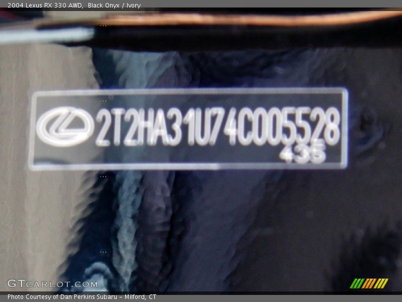 Black Onyx / Ivory 2004 Lexus RX 330 AWD