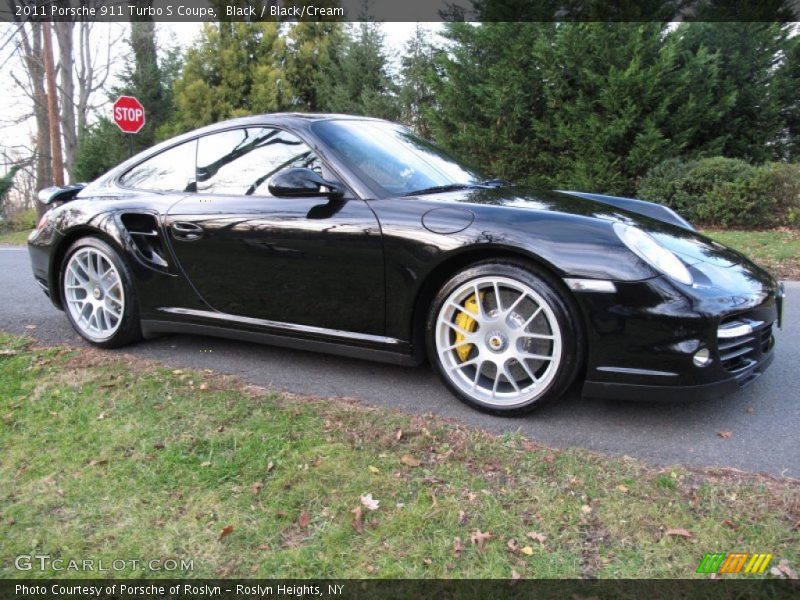 Black / Black/Cream 2011 Porsche 911 Turbo S Coupe