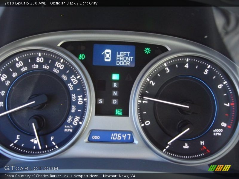 Obsidian Black / Light Gray 2010 Lexus IS 250 AWD