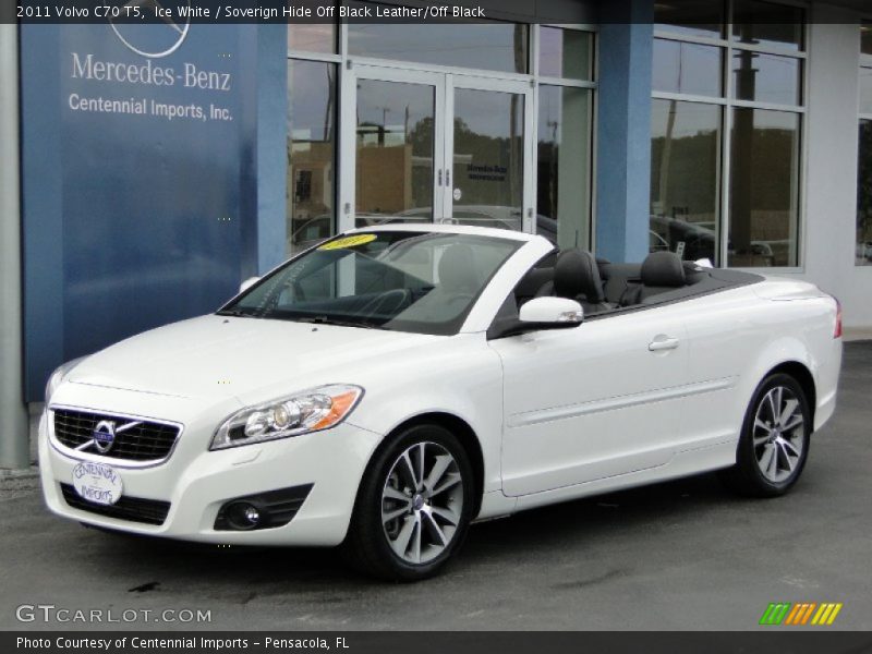Ice White / Soverign Hide Off Black Leather/Off Black 2011 Volvo C70 T5