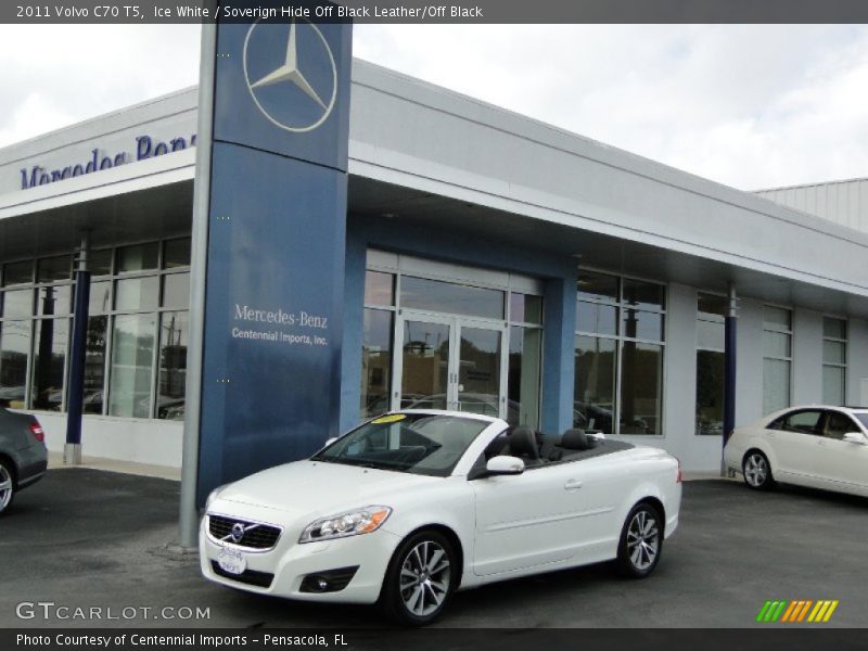 Ice White / Soverign Hide Off Black Leather/Off Black 2011 Volvo C70 T5