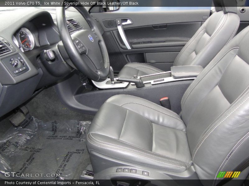 Ice White / Soverign Hide Off Black Leather/Off Black 2011 Volvo C70 T5