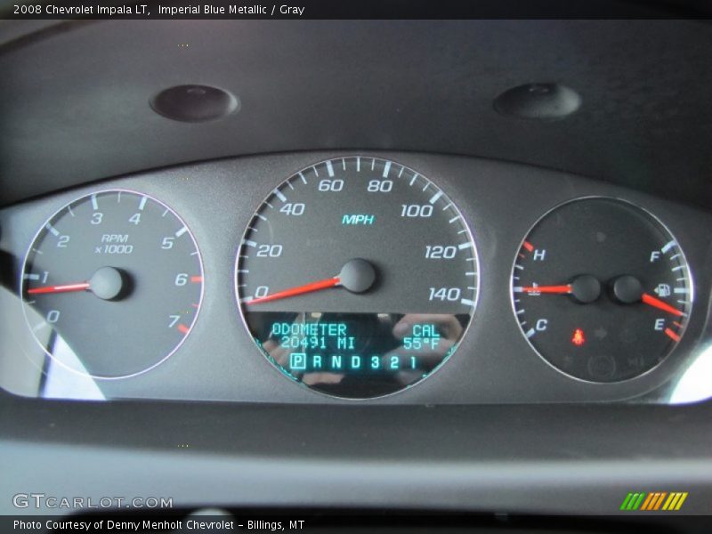 Imperial Blue Metallic / Gray 2008 Chevrolet Impala LT