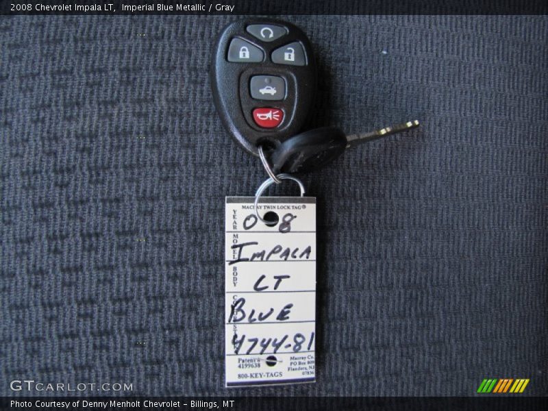 Imperial Blue Metallic / Gray 2008 Chevrolet Impala LT