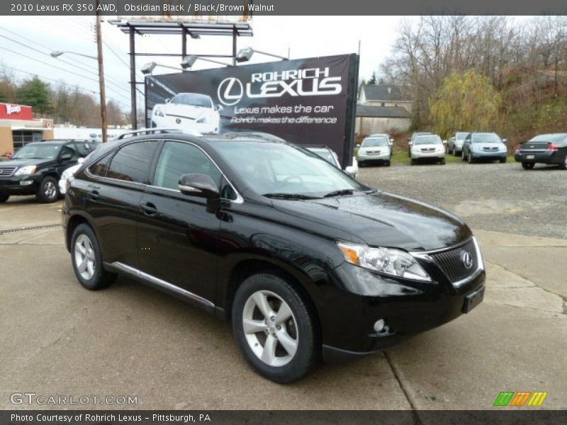 Obsidian Black / Black/Brown Walnut 2010 Lexus RX 350 AWD