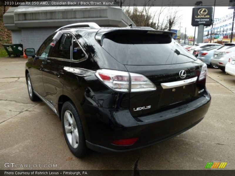 Obsidian Black / Black/Brown Walnut 2010 Lexus RX 350 AWD