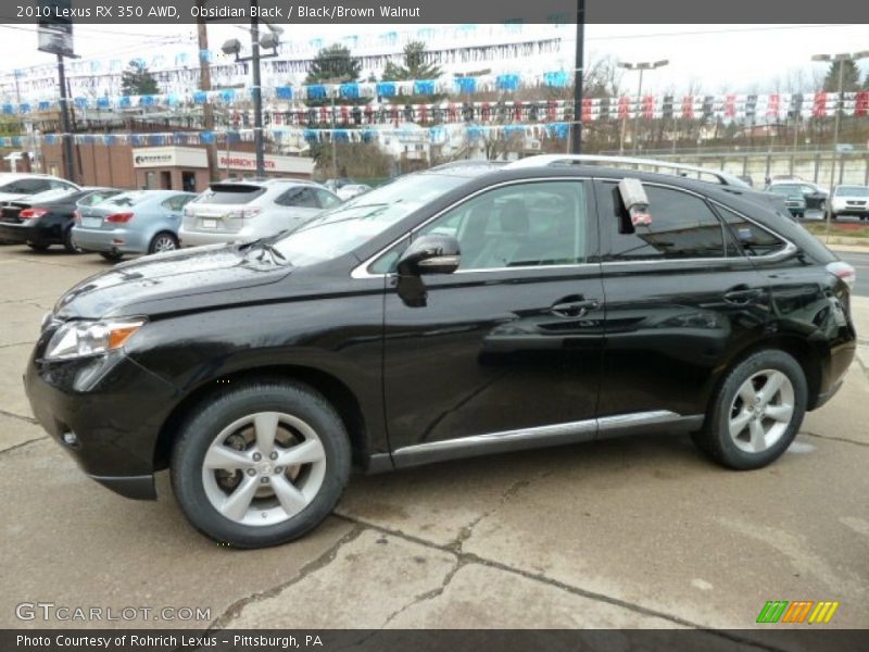 Obsidian Black / Black/Brown Walnut 2010 Lexus RX 350 AWD