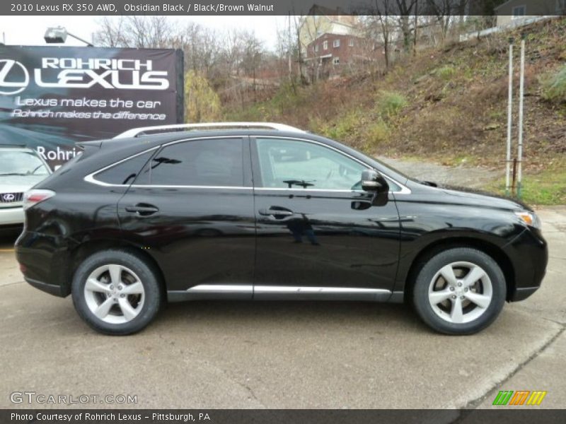 Obsidian Black / Black/Brown Walnut 2010 Lexus RX 350 AWD