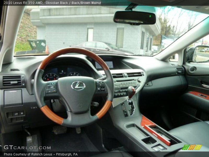 Obsidian Black / Black/Brown Walnut 2010 Lexus RX 350 AWD