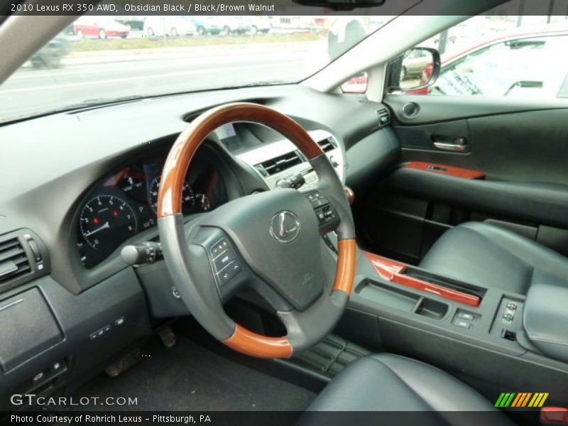 Obsidian Black / Black/Brown Walnut 2010 Lexus RX 350 AWD