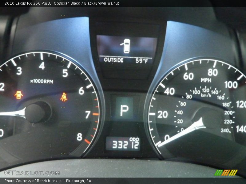 Obsidian Black / Black/Brown Walnut 2010 Lexus RX 350 AWD