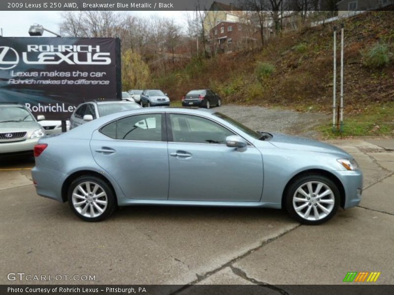 Breakwater Blue Metallic / Black 2009 Lexus IS 250 AWD