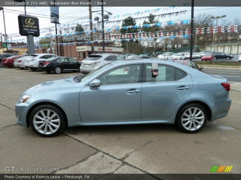 Breakwater Blue Metallic / Black 2009 Lexus IS 250 AWD