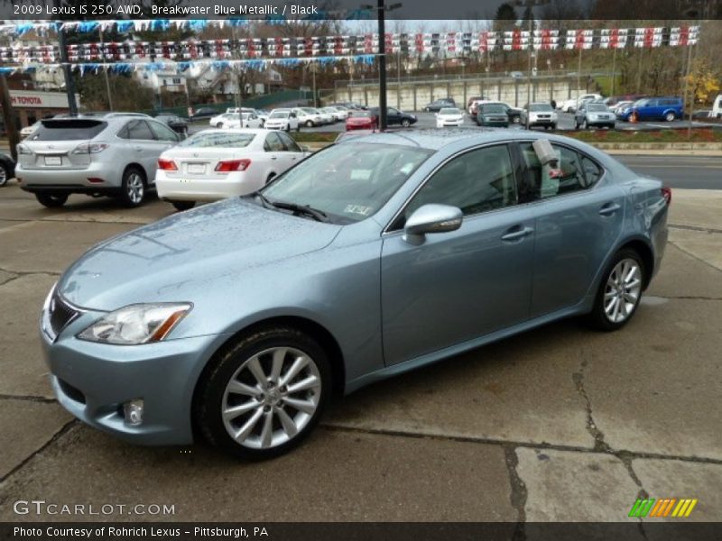 Breakwater Blue Metallic / Black 2009 Lexus IS 250 AWD