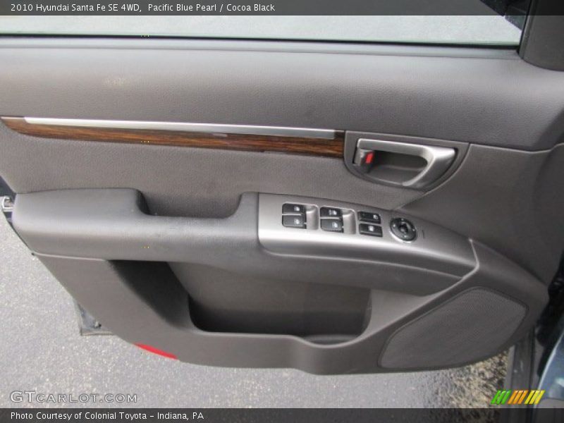 Pacific Blue Pearl / Cocoa Black 2010 Hyundai Santa Fe SE 4WD