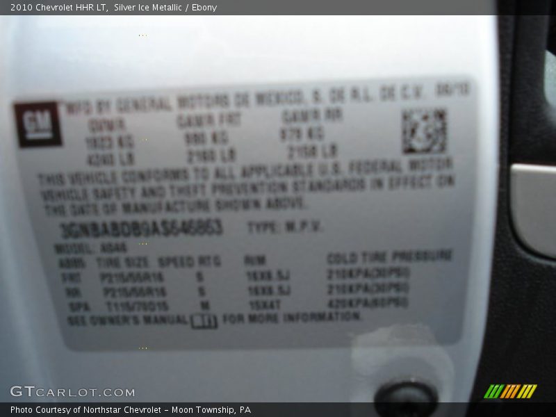 Silver Ice Metallic / Ebony 2010 Chevrolet HHR LT