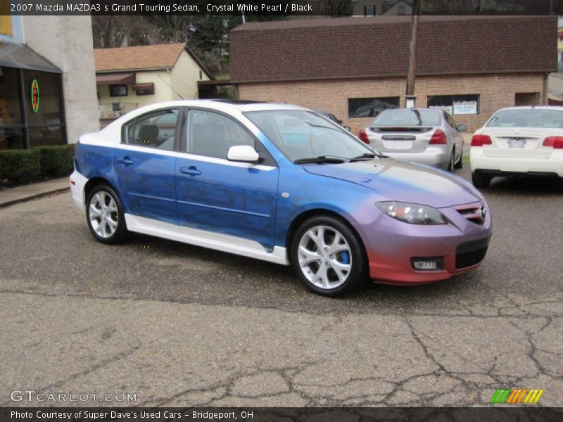 Crystal White Pearl / Black 2007 Mazda MAZDA3 s Grand Touring Sedan