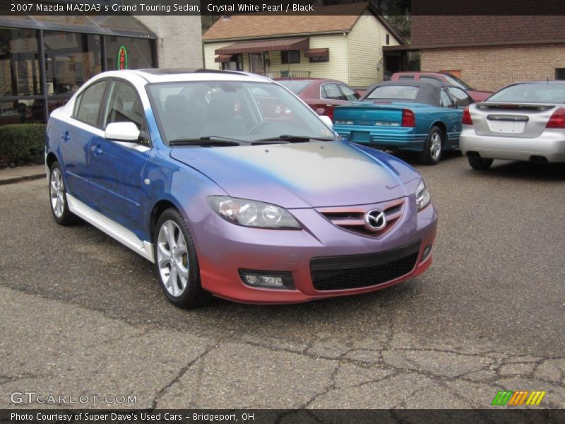 Crystal White Pearl / Black 2007 Mazda MAZDA3 s Grand Touring Sedan