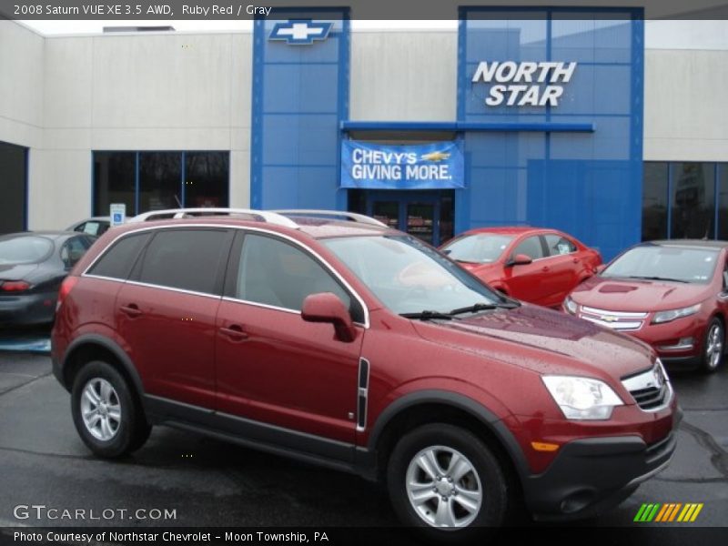 Ruby Red / Gray 2008 Saturn VUE XE 3.5 AWD