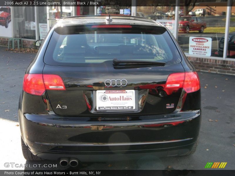 Brilliant Black / Black 2006 Audi A3 3.2 S Line quattro