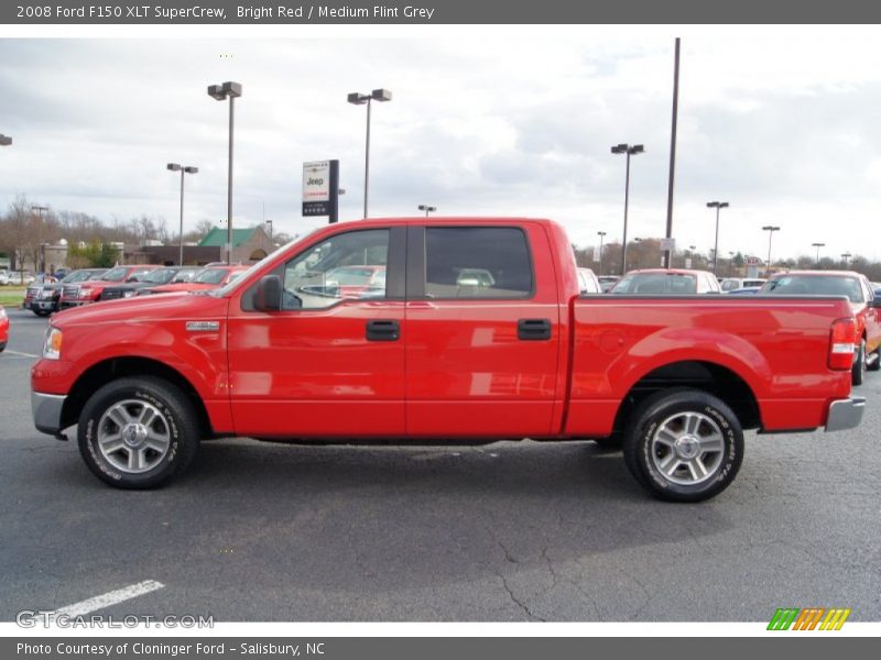 Bright Red / Medium Flint Grey 2008 Ford F150 XLT SuperCrew