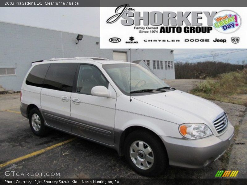 Clear White / Beige 2003 Kia Sedona LX