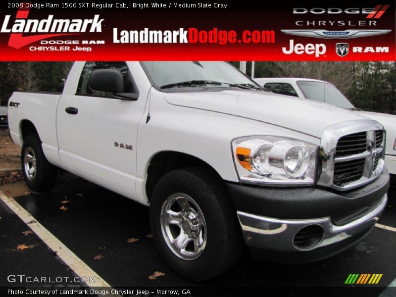 Bright White / Medium Slate Gray 2008 Dodge Ram 1500 SXT Regular Cab