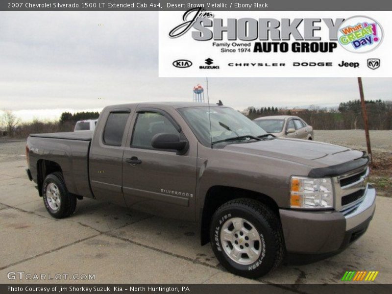 Desert Brown Metallic / Ebony Black 2007 Chevrolet Silverado 1500 LT Extended Cab 4x4