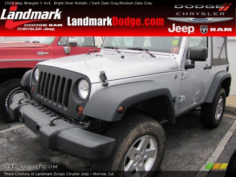 Bright Silver Metallic / Dark Slate Gray/Medium Slate Gray 2009 Jeep Wrangler X 4x4
