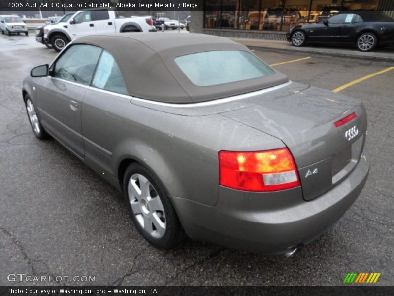 Alpaka Beige Metallic / Beige 2006 Audi A4 3.0 quattro Cabriolet