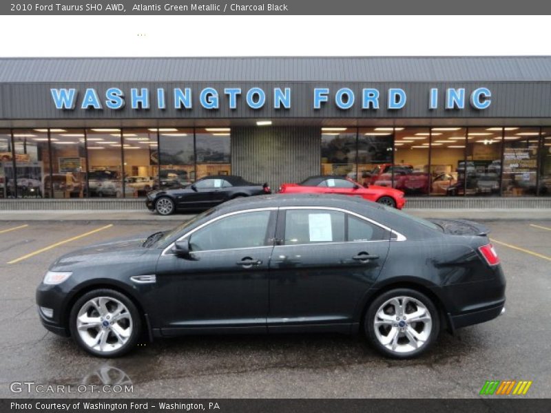 Atlantis Green Metallic / Charcoal Black 2010 Ford Taurus SHO AWD