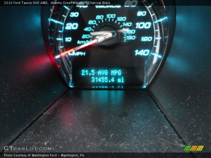Atlantis Green Metallic / Charcoal Black 2010 Ford Taurus SHO AWD