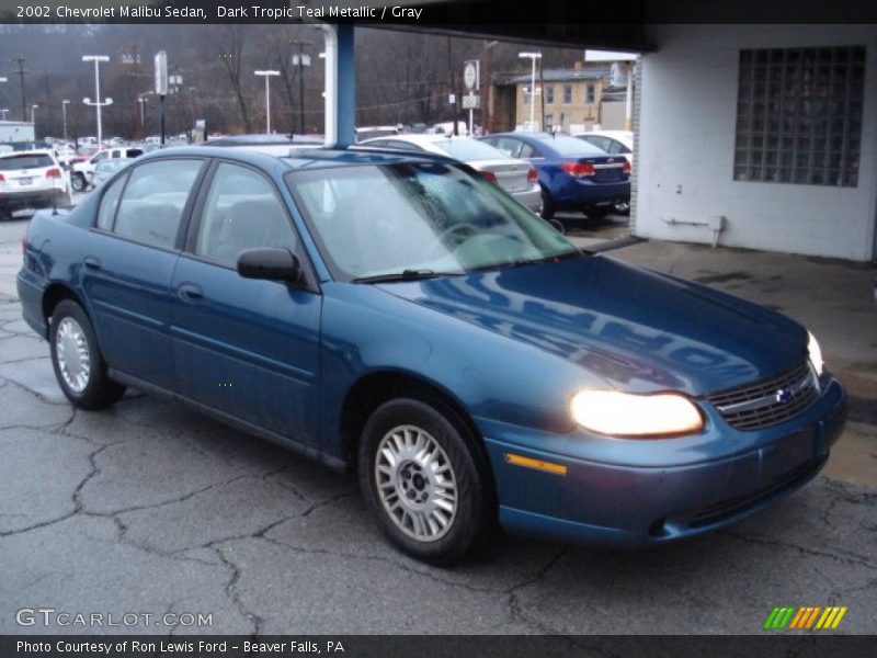 Dark Tropic Teal Metallic / Gray 2002 Chevrolet Malibu Sedan
