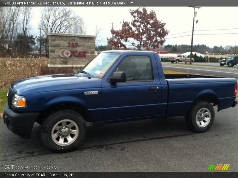 Vista Blue Metallic / Medium Dark Flint 2008 Ford Ranger XL Regular Cab