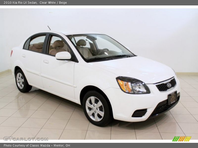 Clear White / Beige 2010 Kia Rio LX Sedan
