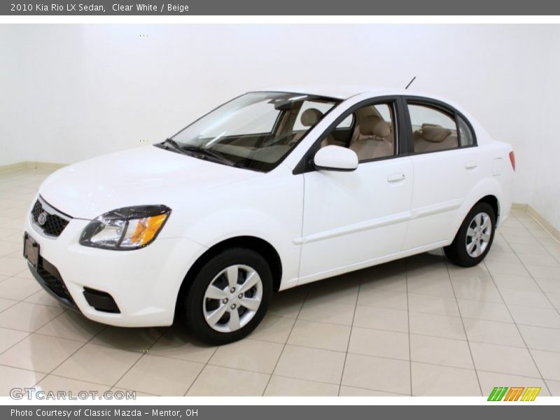 Clear White / Beige 2010 Kia Rio LX Sedan