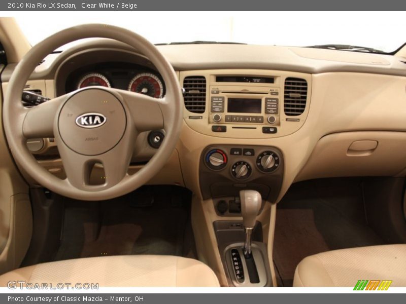 Clear White / Beige 2010 Kia Rio LX Sedan
