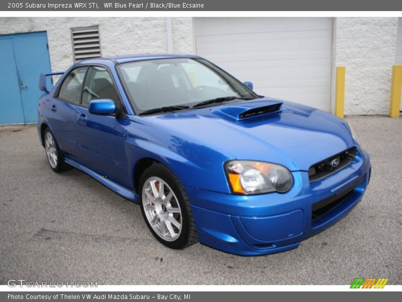 WR Blue Pearl / Black/Blue Ecsaine 2005 Subaru Impreza WRX STi