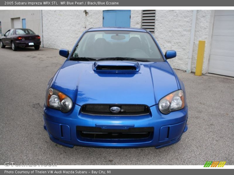 WR Blue Pearl / Black/Blue Ecsaine 2005 Subaru Impreza WRX STi