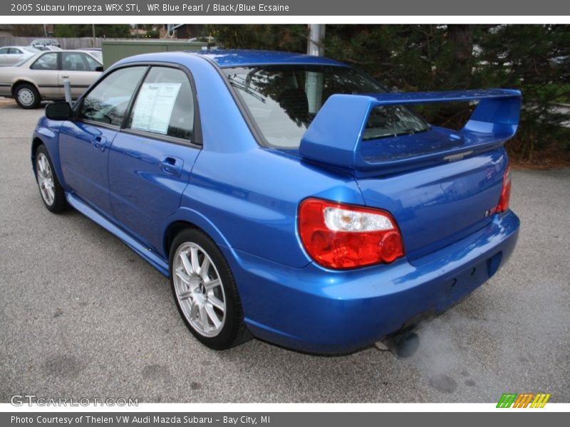 WR Blue Pearl / Black/Blue Ecsaine 2005 Subaru Impreza WRX STi