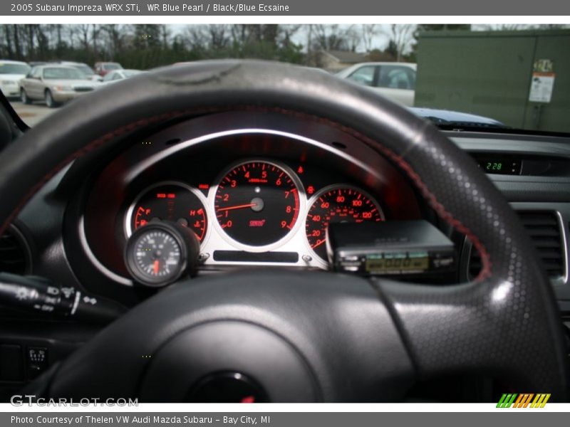 WR Blue Pearl / Black/Blue Ecsaine 2005 Subaru Impreza WRX STi